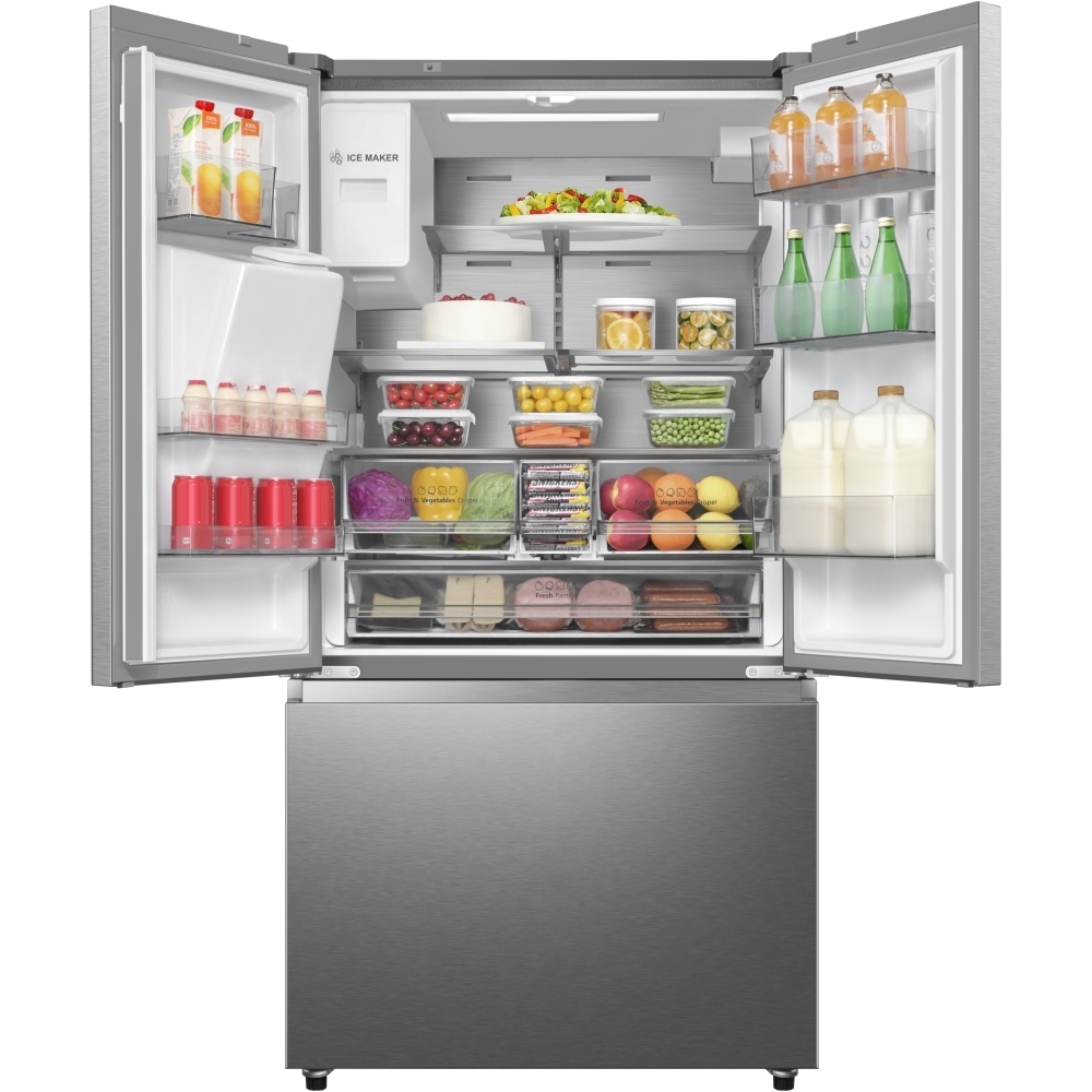 Hisense RF793N4SASE American Fridge Freezer, Stainless Steel, E Rated,  Plumbed