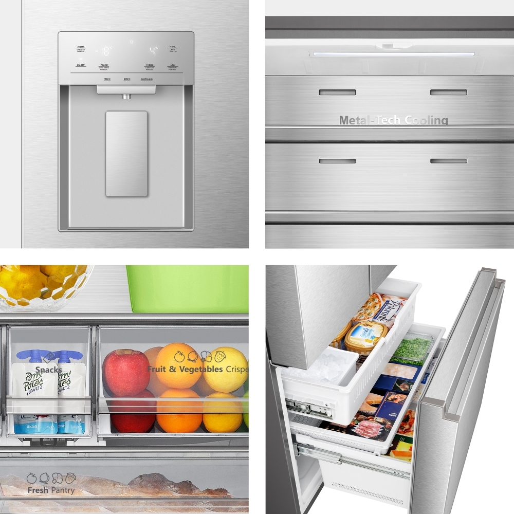 Hisense RF815N4SESE American Fridge Freezer,  Plumbed, Stainless Steel, E Rated