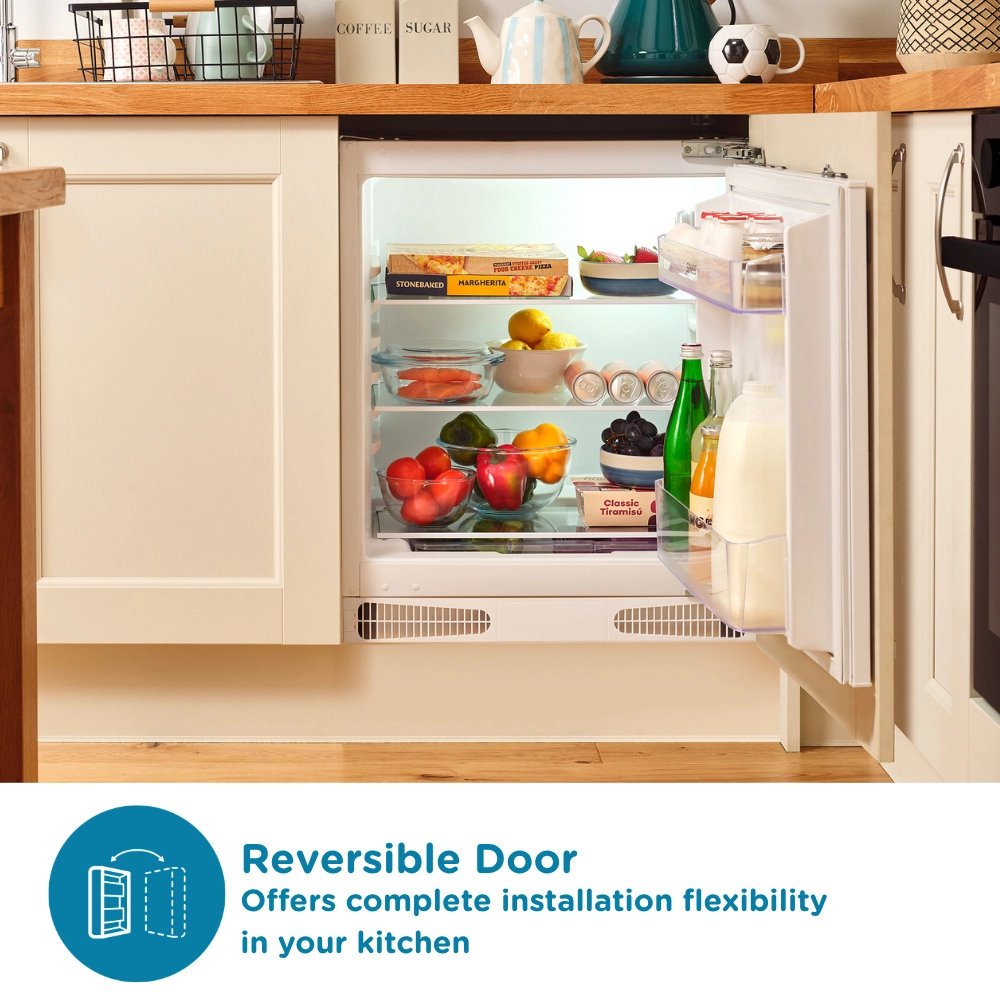 Sensis RFUCBI01L54EW Built-In Larder Fridge, Fixed Hinge, White, E Rated