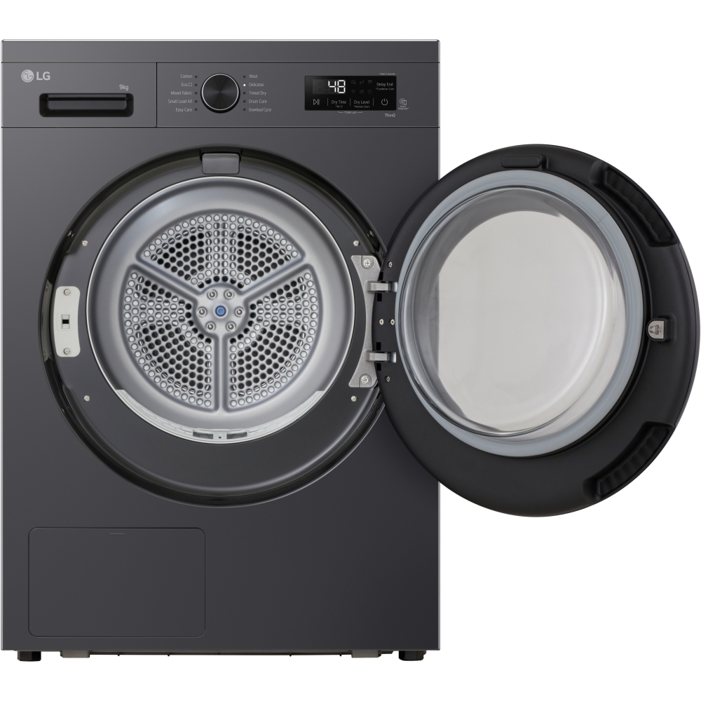 LG RHX1009NMK Heat Pump Tumble Dryer, 9kg, Grey, A+++ Rated