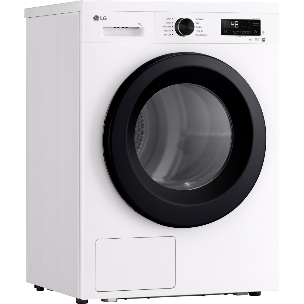 LG RHX1009NWK Heat Pump Tumble Dryer, 9kg, White, A+++ Rated