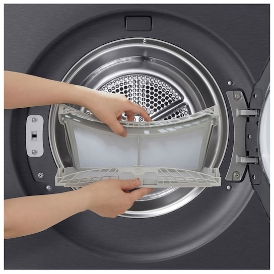 LG RHX5009TBB Heat Pump Tumble Dryer, 9kg, Black, B Rated