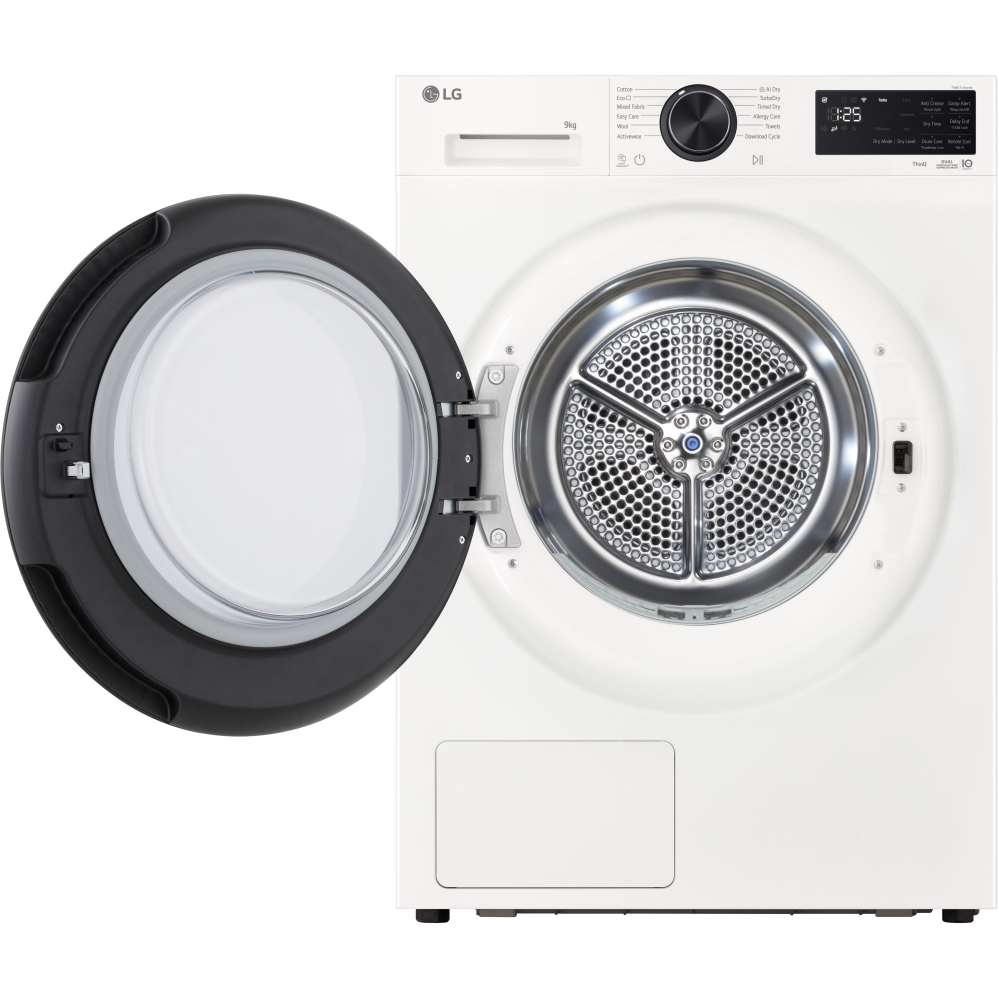 LG RHX5009TWB Heat Pump Tumble Dryer, 9kg, White, A+++ Rated