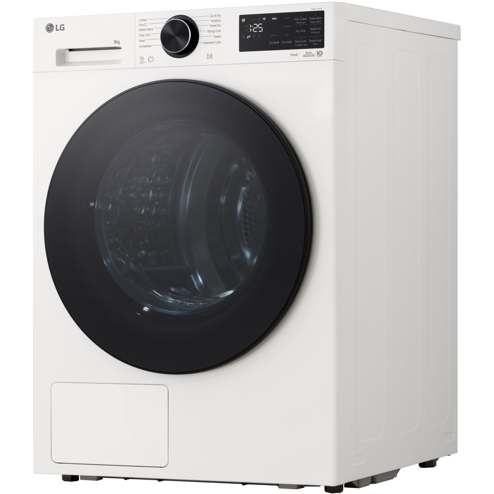 LG RHX5009TWB Heat Pump Tumble Dryer, 9kg, White, A+++ Rated