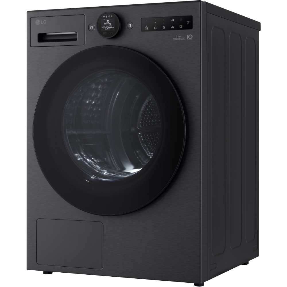 LG RHX7009TBB Heat Pump Tumble Dryer, 9kg, Black, A+++ Rated