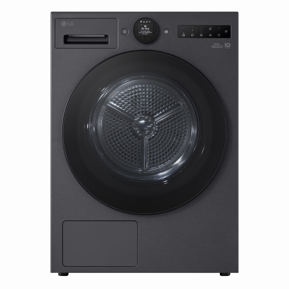 LG RHX7009TBB Heat Pump Tumble Dryer, 9kg, Black, A+++ Rated