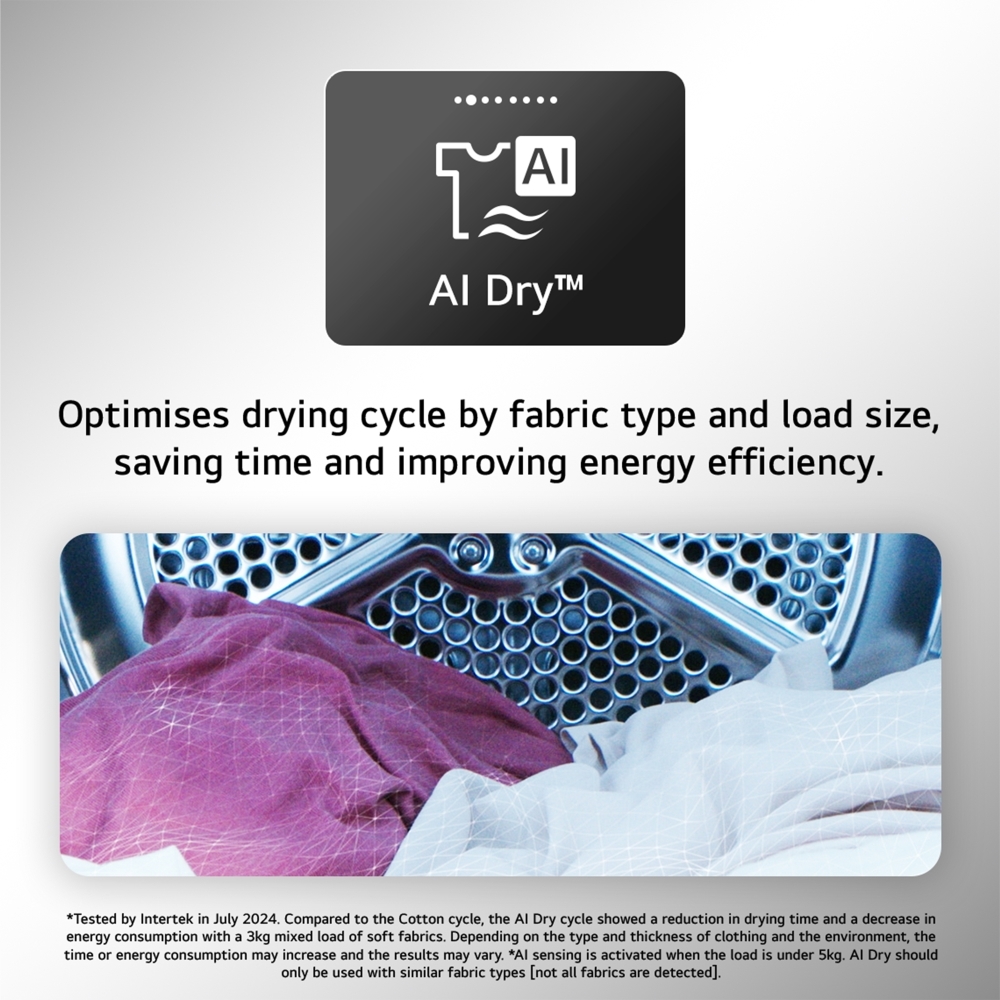 LG RHX7010TBB Heat Pump Tumble Dryer, 10kg, Black, A+++ Rated