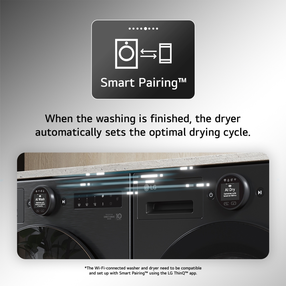 LG RHX7010TBB Heat Pump Tumble Dryer, 10kg, Black, A+++ Rated