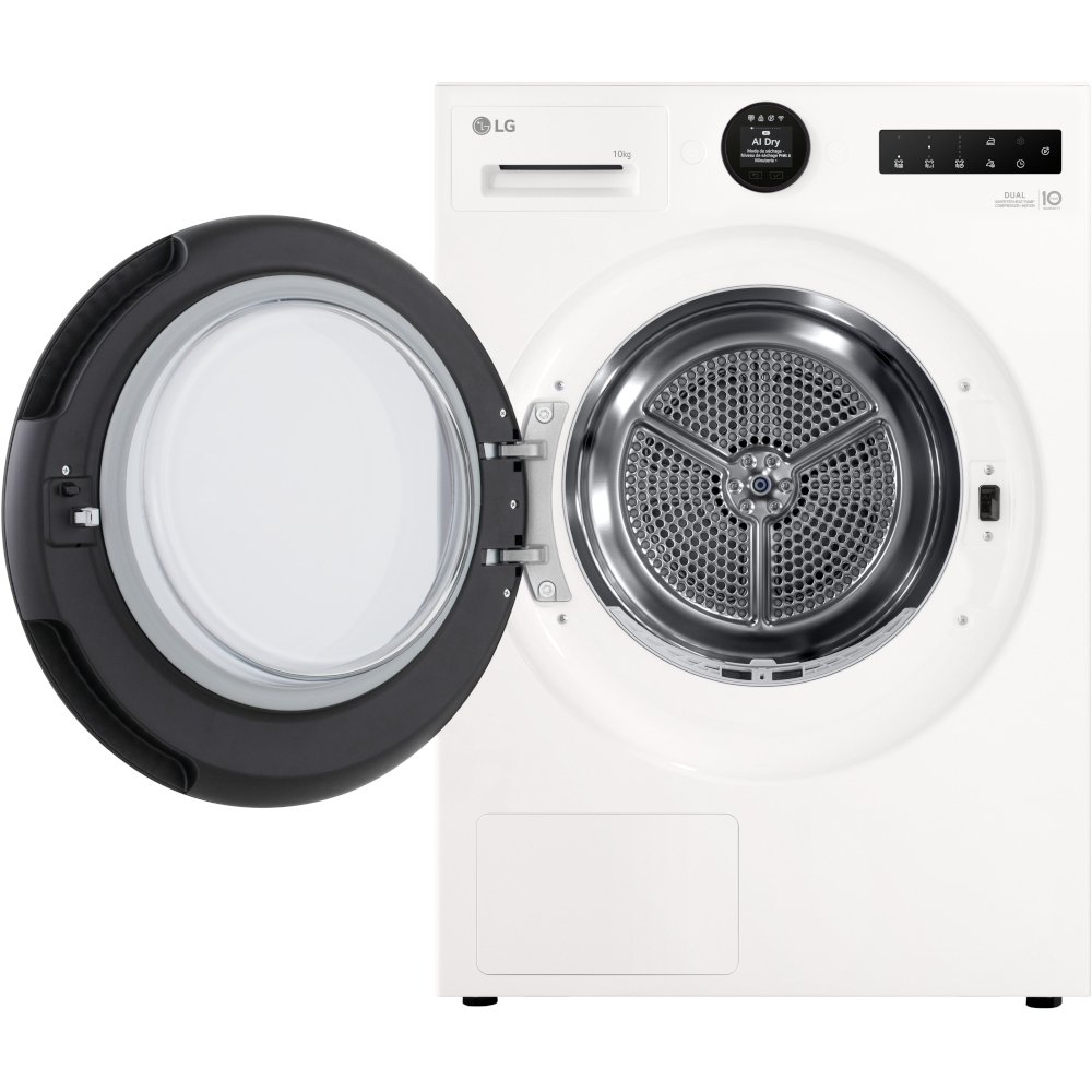 LG RHX7010TWB Heat Pump Tumble Dryer, 10kg, White, A+++ Rated
