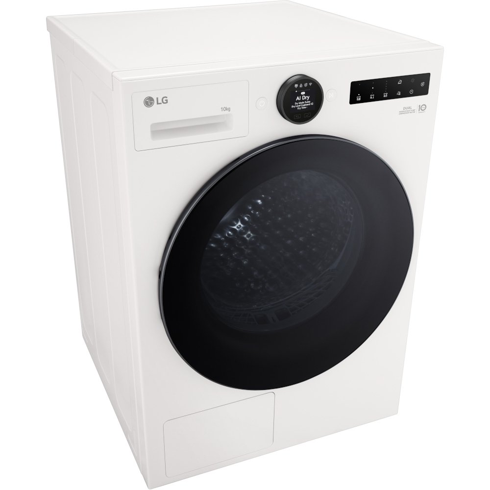 LG RHX7010TWB Heat Pump Tumble Dryer, 10kg, White, A+++ Rated
