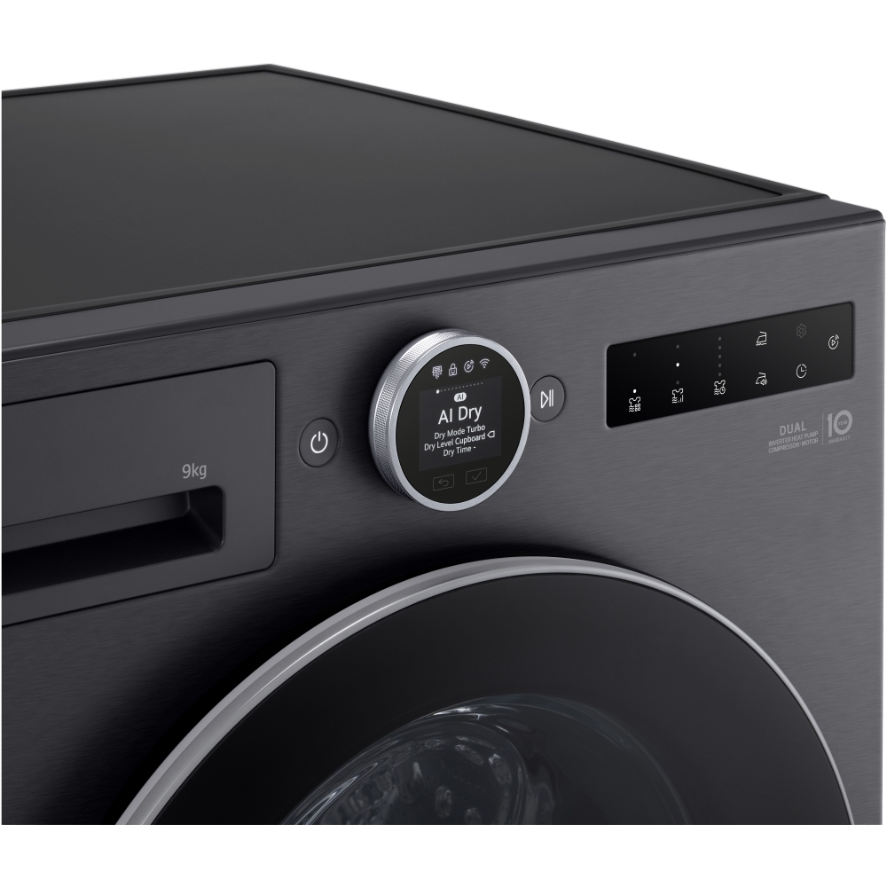 LG RHX9009TBC Heat Pump Tumble Dryer, 9kg, A+++ Rated