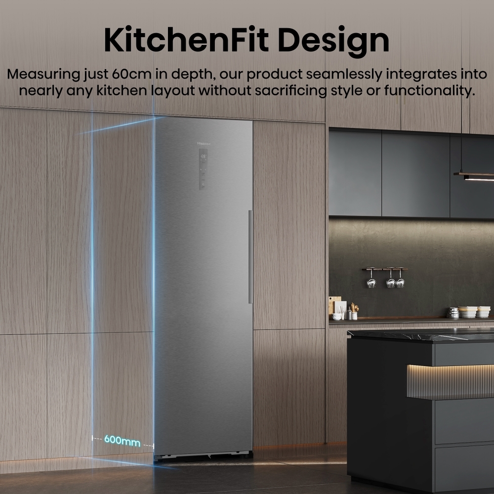 Hisense RL3K370SAIE Tall Larder Fridge, Stainless Steel, E Rated