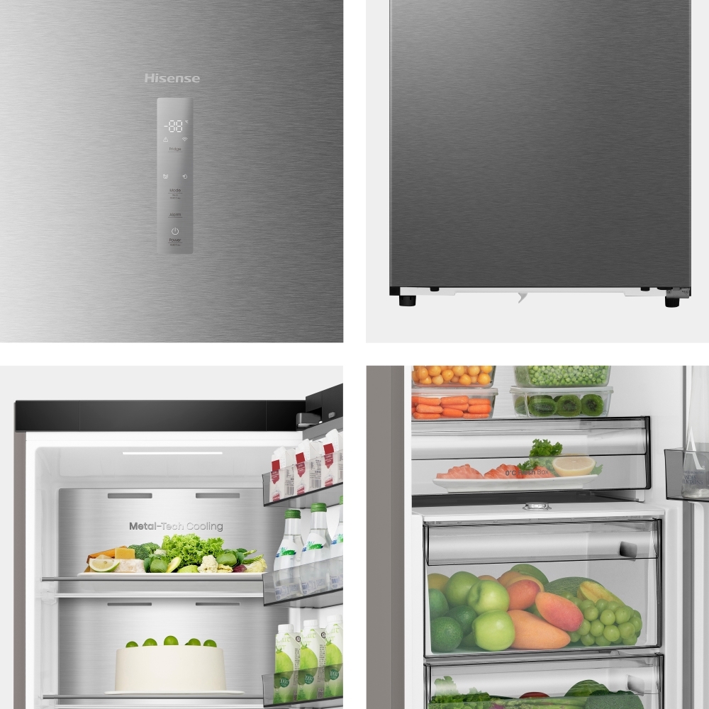Hisense RL3K370SAIE Tall Larder Fridge, Stainless Steel, E Rated