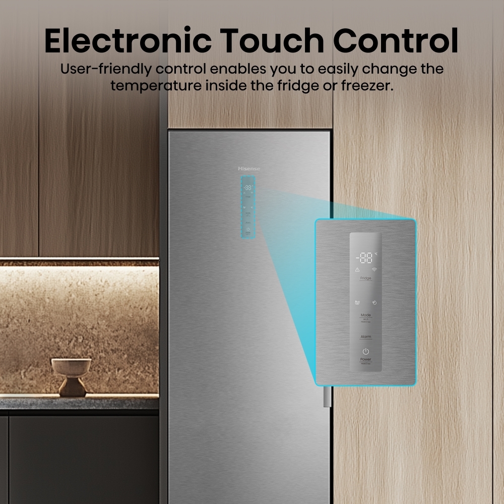 Hisense RL3K370SAIE Tall Larder Fridge, Stainless Steel, E Rated