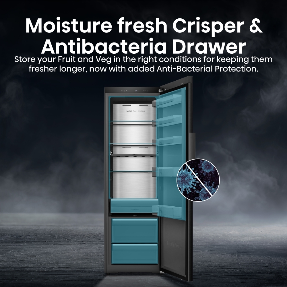 Hisense RL5K370GSFC Tall Larder Fridge, Black, C Rated