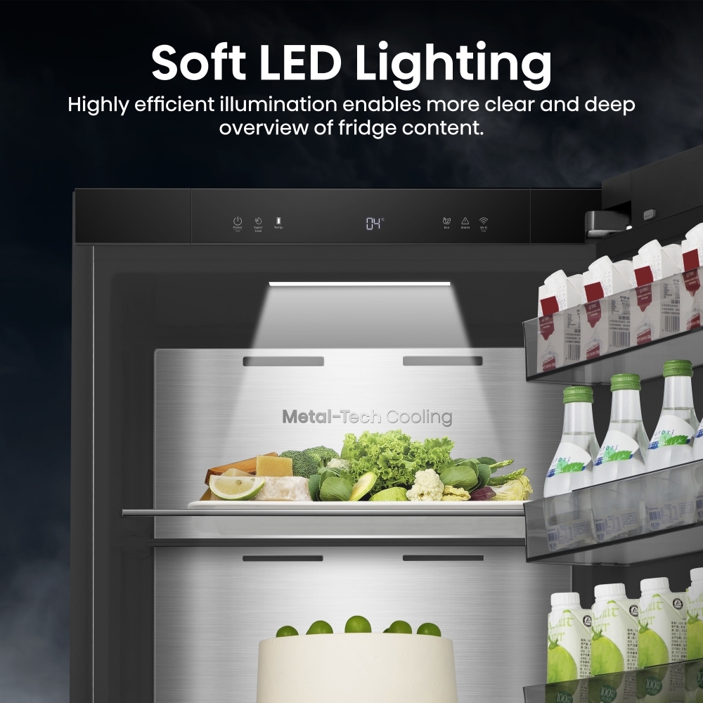 Hisense RL5K370GSFC Tall Larder Fridge, Black, C Rated