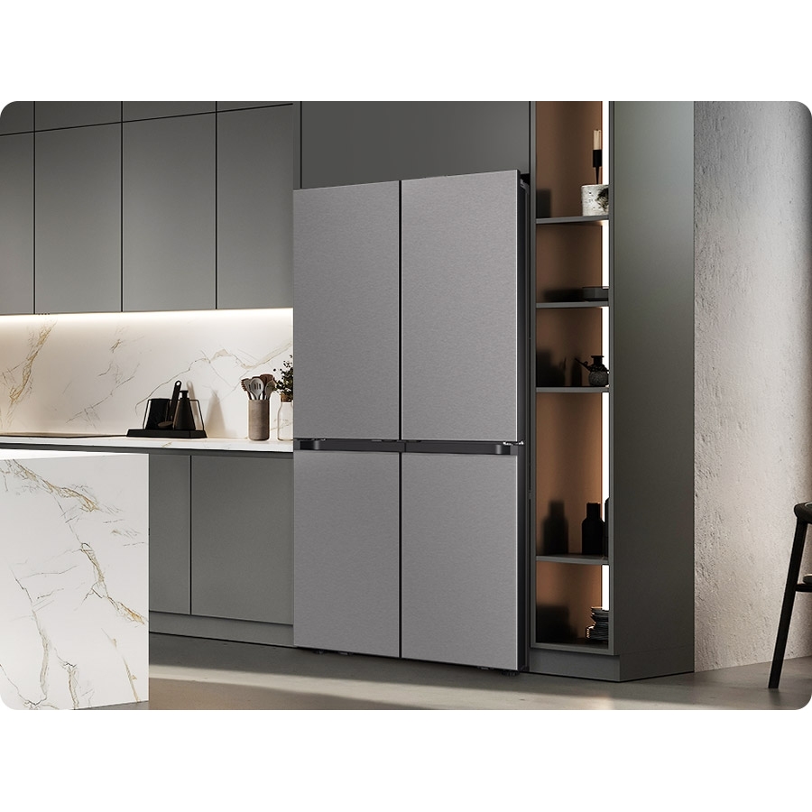 Samsung RM70F67RDREU Series 8 Smart American Fridge Freezer, Stainless Steel, D Rated,  Non-Plumbed