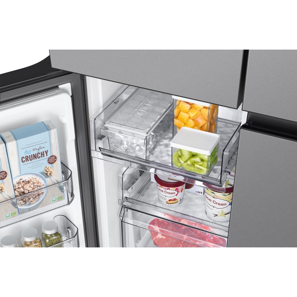 Samsung RM70F67RDREU Series 8 Smart American Fridge Freezer, Stainless Steel, D Rated,  Non-Plumbed