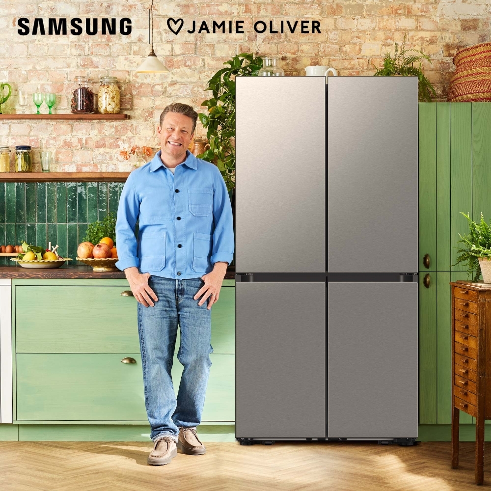 Samsung RM70F67RDREU Series 8 Smart American Fridge Freezer, Stainless Steel, D Rated,  Non-Plumbed