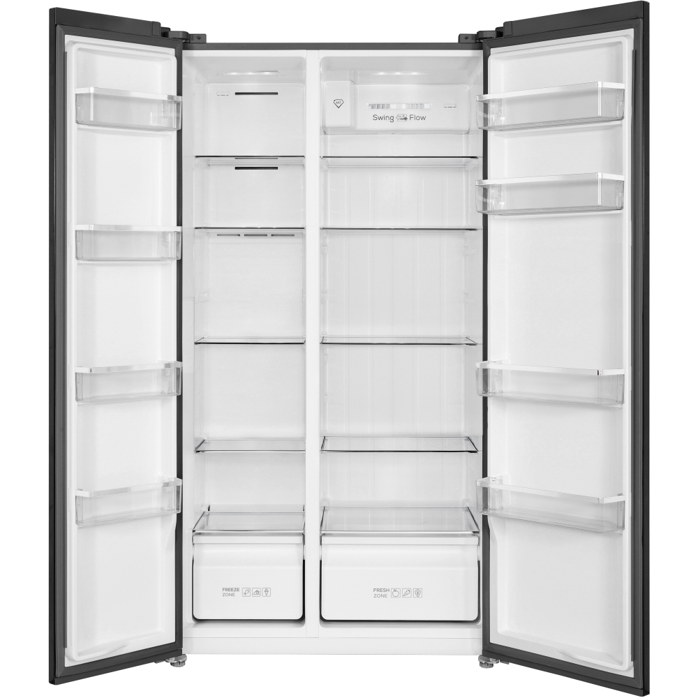 TCL RP505SSE2UK American Fridge Freezer,  Non-Plumbed, Grey, E Rated