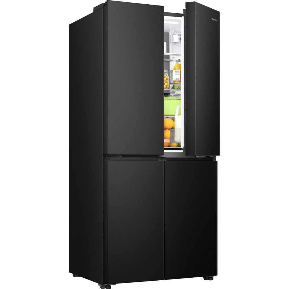 Hisense RQ5P470SAFD American Fridge Freezer, Black, D Rated,  Non-Plumbed