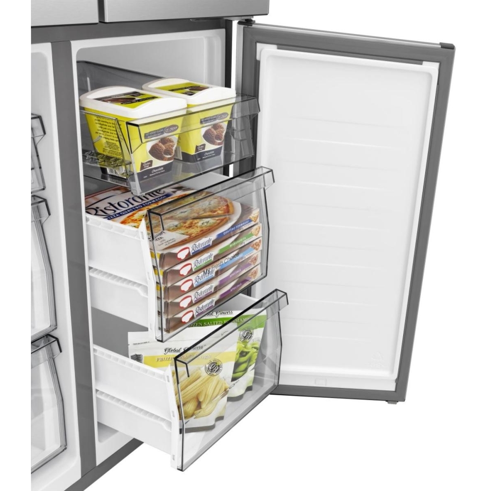 Hisense RQ5P470SAID American Fridge Freezer,  Non-Plumbed, Stainless Steel, D Rated