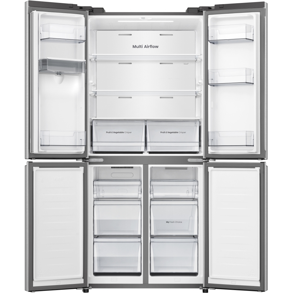 Hisense RQ5P470SMIE American Fridge Freezer, Silver, E Rated,  Non-Plumbed