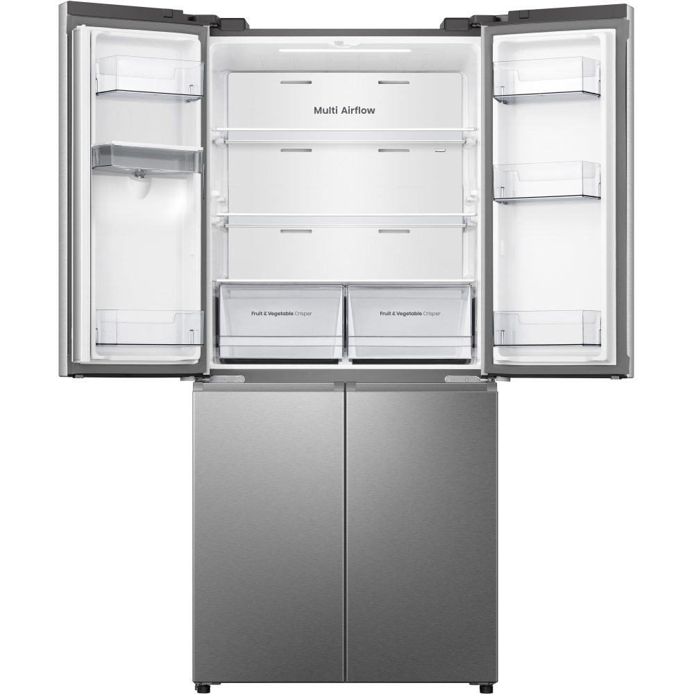 Hisense RQ5P470SMIE American Fridge Freezer, Silver, E Rated,  Non-Plumbed