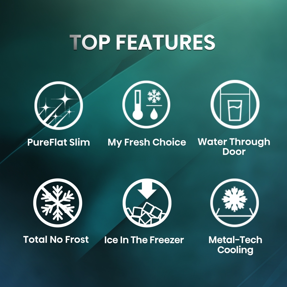 Hisense RQ5P470SYFD American Fridge Freezer, Black, D Rated,  Non-Plumbed