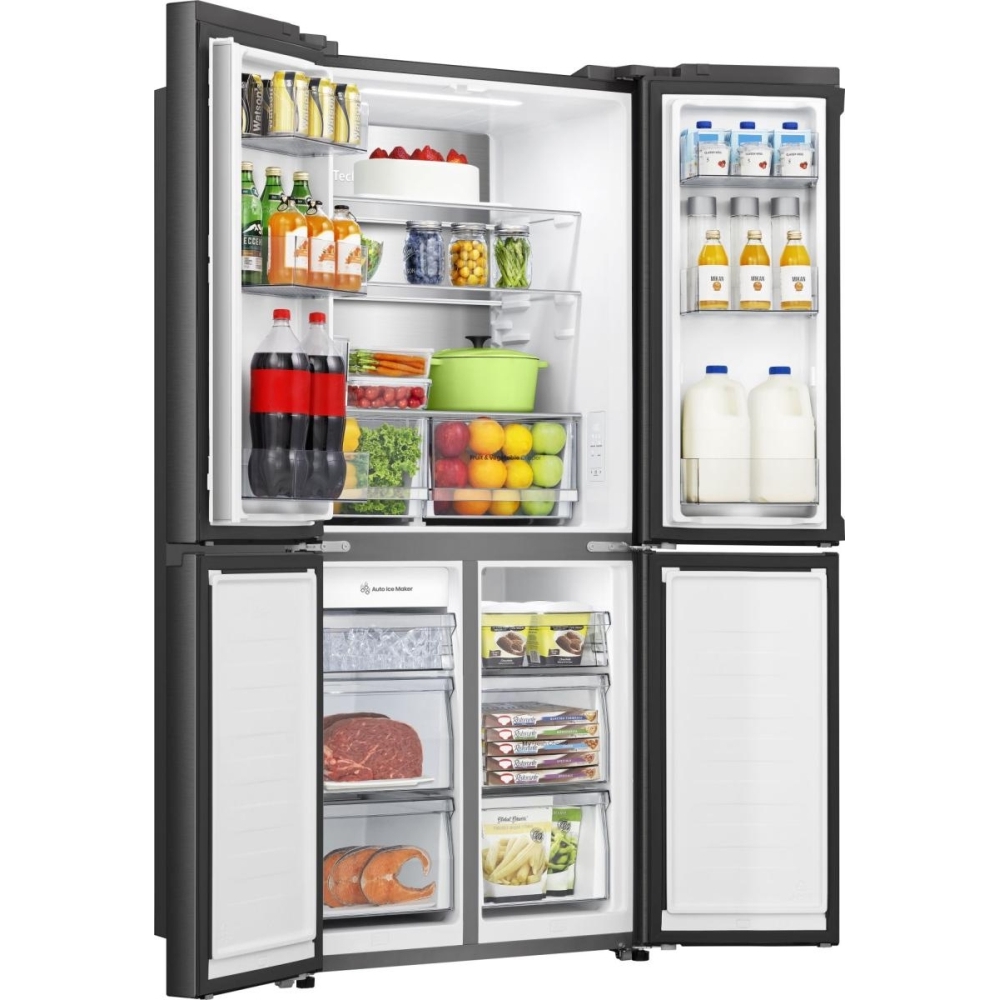 Hisense RQ5P470SYFD American Fridge Freezer, Black, D Rated,  Non-Plumbed