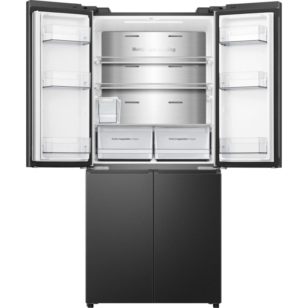 Hisense RQ5P470SYFD American Fridge Freezer, Black, D Rated,  Non-Plumbed