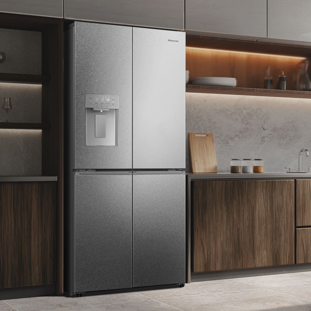 Hisense RQ5P470SYID American Fridge Freezer,  Non-Plumbed, Stainless Steel, D Rated