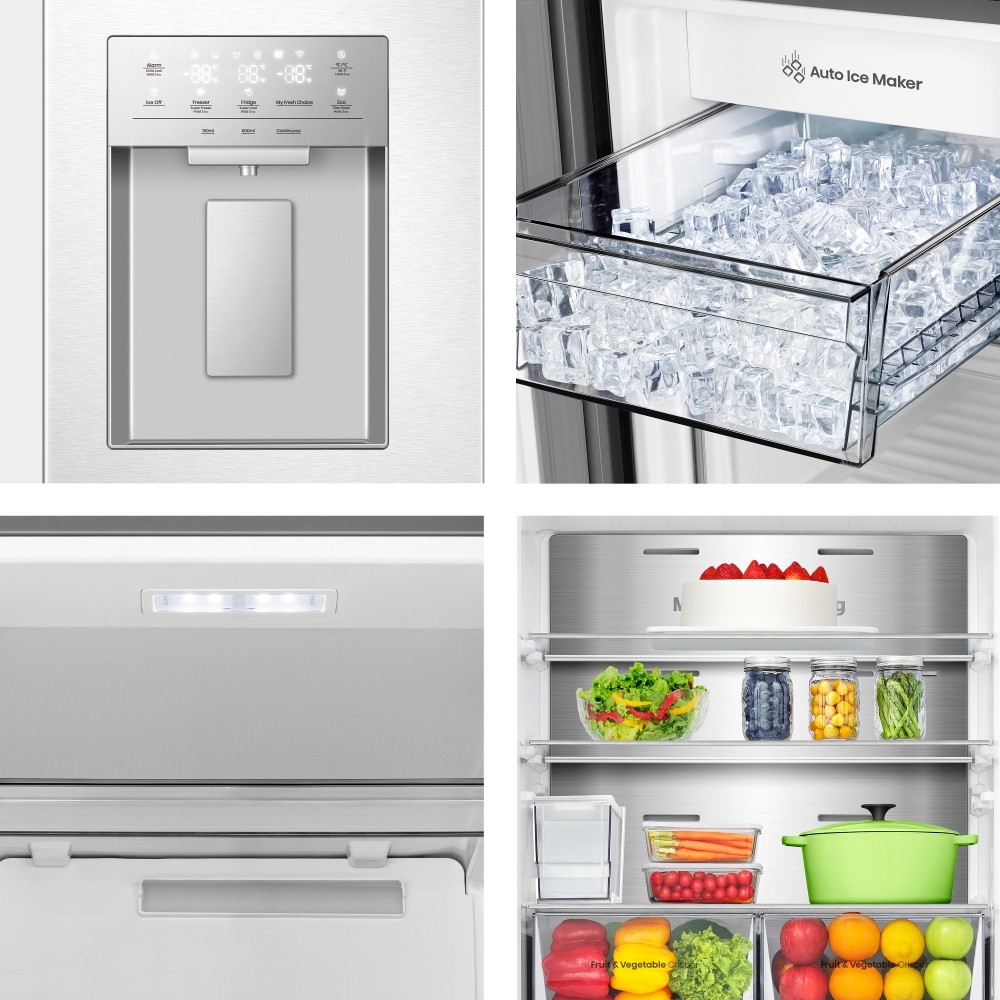 Hisense RQ5P470SYID American Fridge Freezer,  Non-Plumbed, Stainless Steel, D Rated