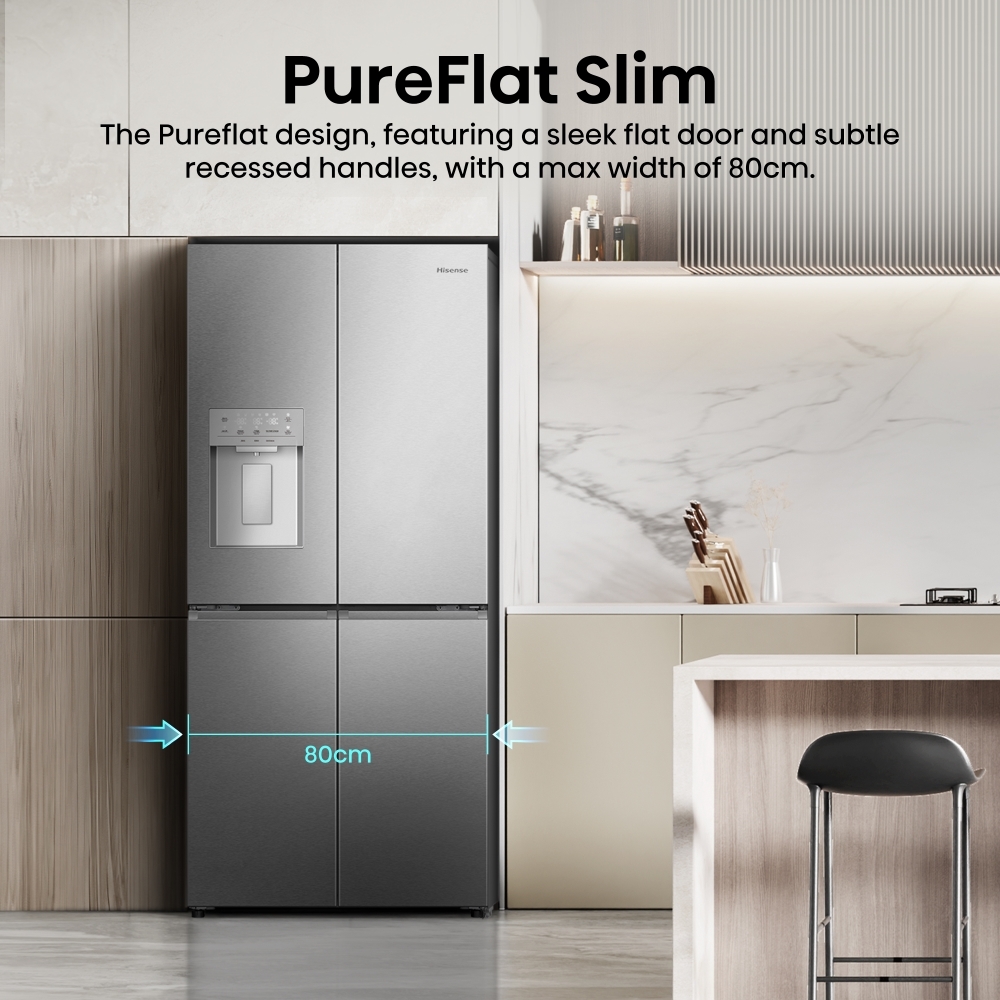 Hisense RQ5P470SYID American Fridge Freezer,  Non-Plumbed, Stainless Steel, D Rated
