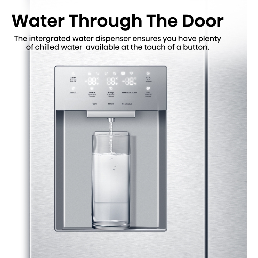 Hisense RQ5P470SYID American Fridge Freezer,  Non-Plumbed, Stainless Steel, D Rated