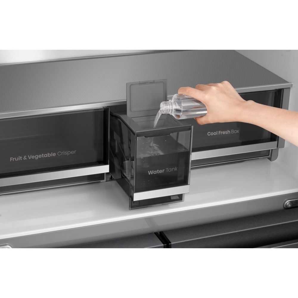 Hisense RQ5P640SYKD American Fridge Freezer, Black, D Rated,  Non-Plumbed