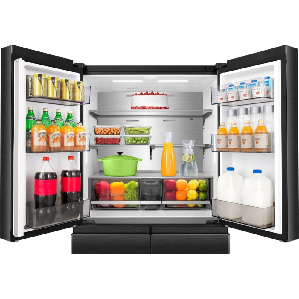 Hisense RQ5P640SYKD American Fridge Freezer, Black, D Rated,  Non-Plumbed