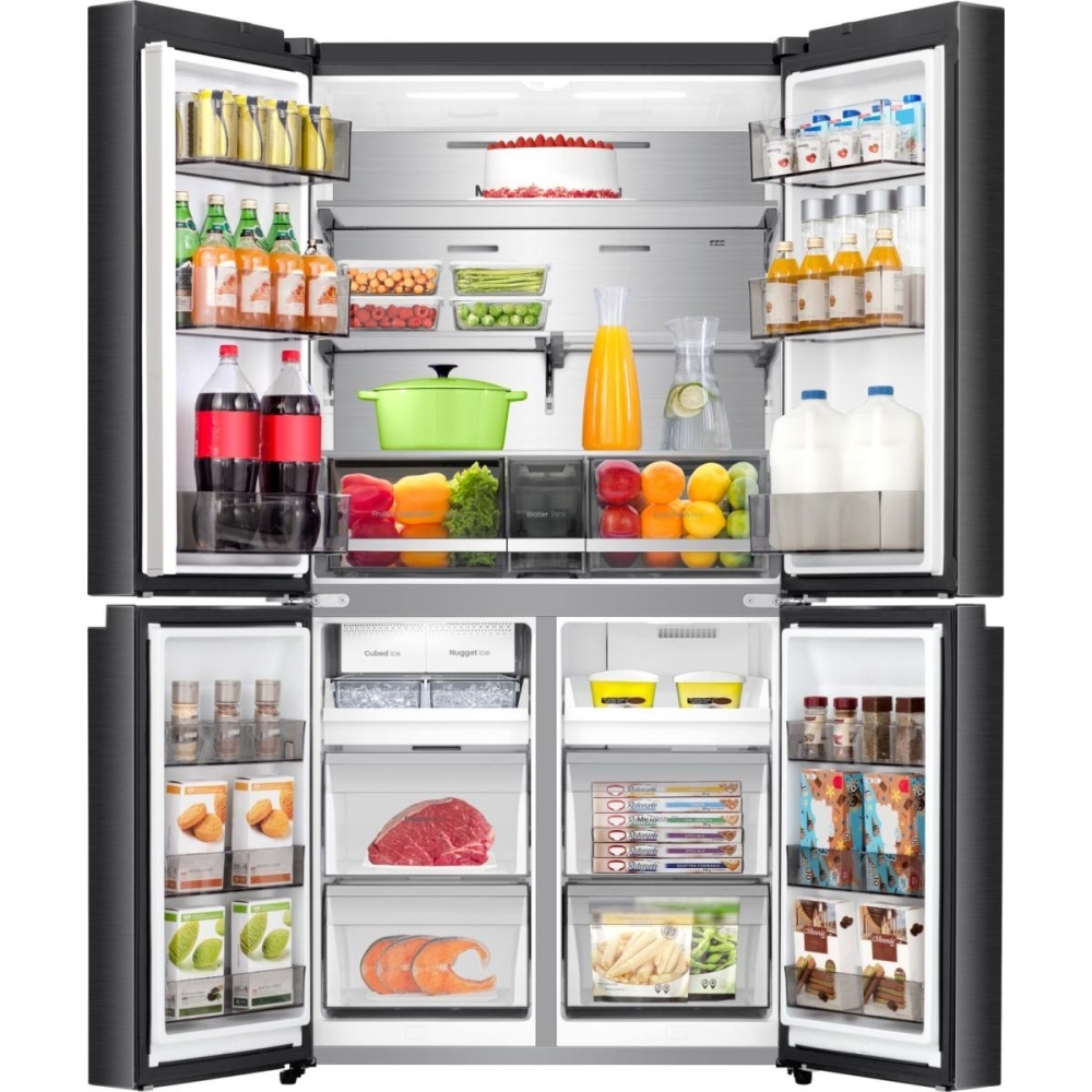 Hisense RQ5P640SYKD American Fridge Freezer, Black, D Rated,  Non-Plumbed