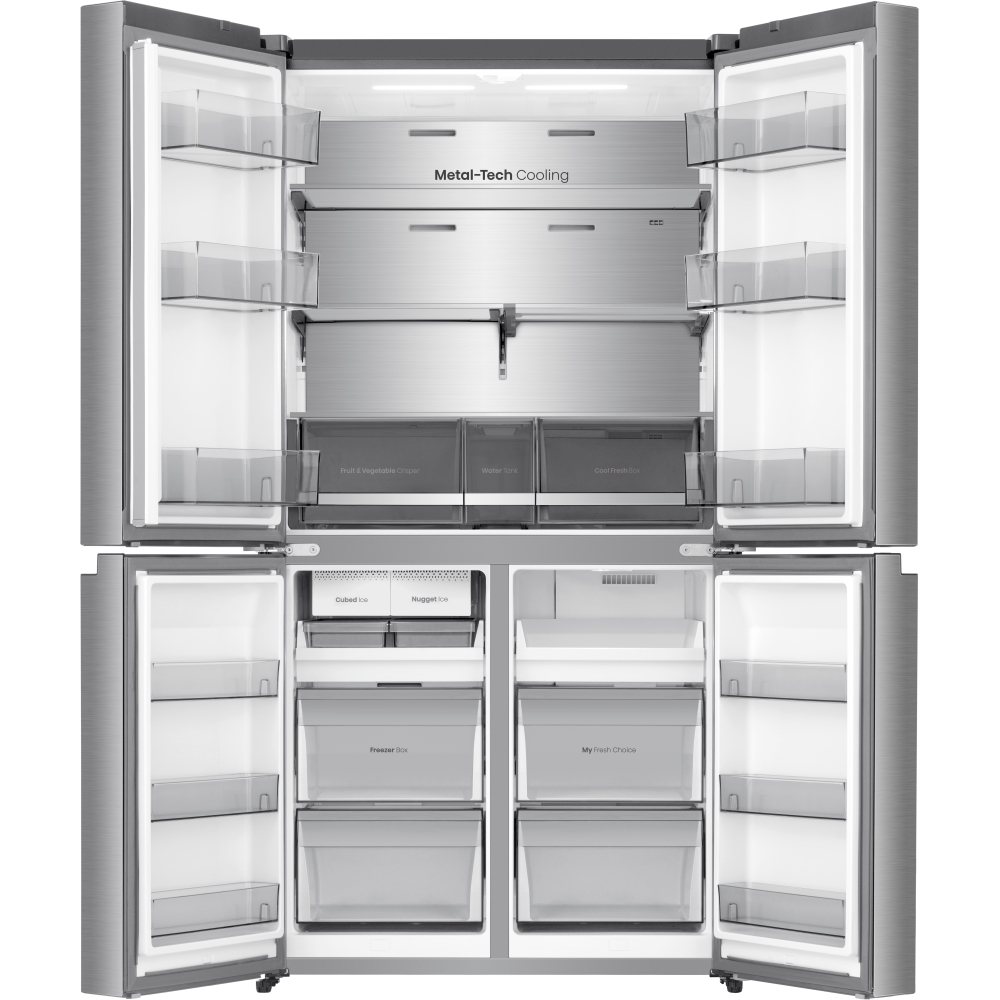 Hisense RQ5P640SYSD American Fridge Freezer, Stainless Steel, D Rated,  Non-Plumbed