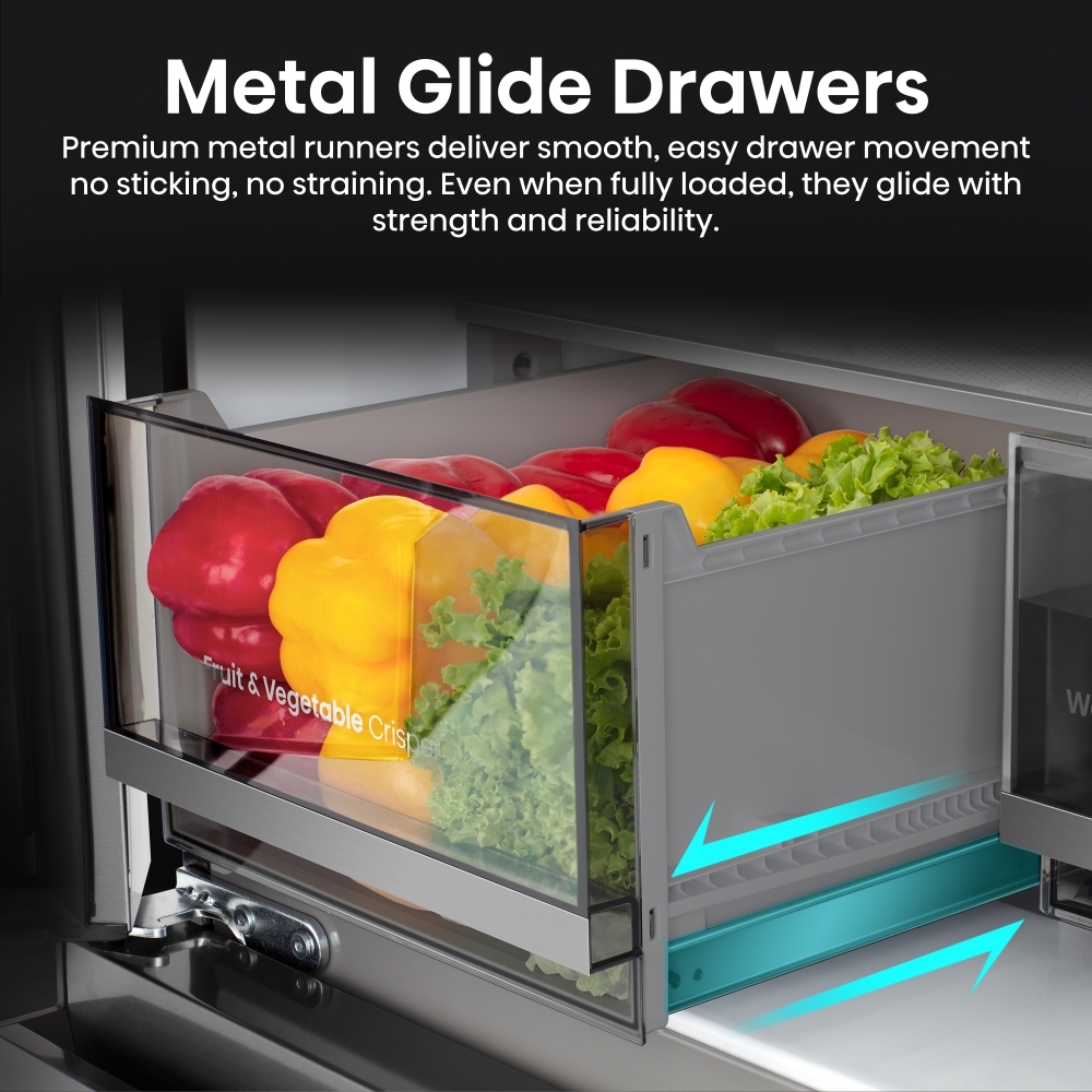 Hisense RQ5P640SYSD American Fridge Freezer, Stainless Steel, D Rated,  Non-Plumbed