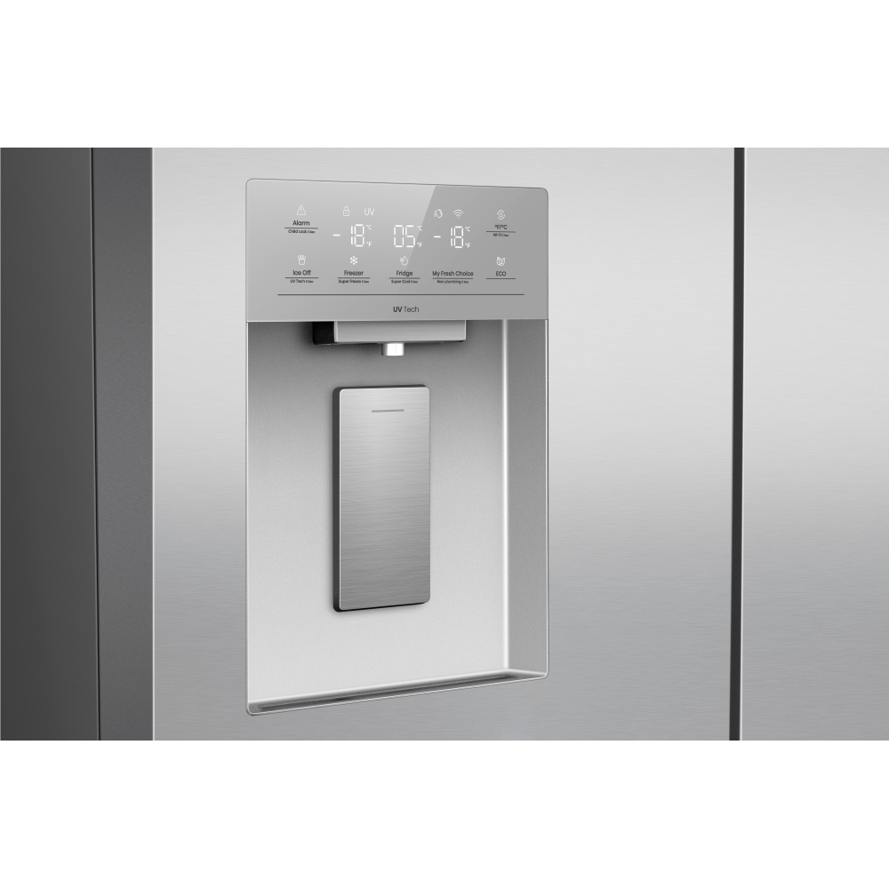 Hisense RQ5P640SYSD American Fridge Freezer, Stainless Steel, D Rated,  Non-Plumbed