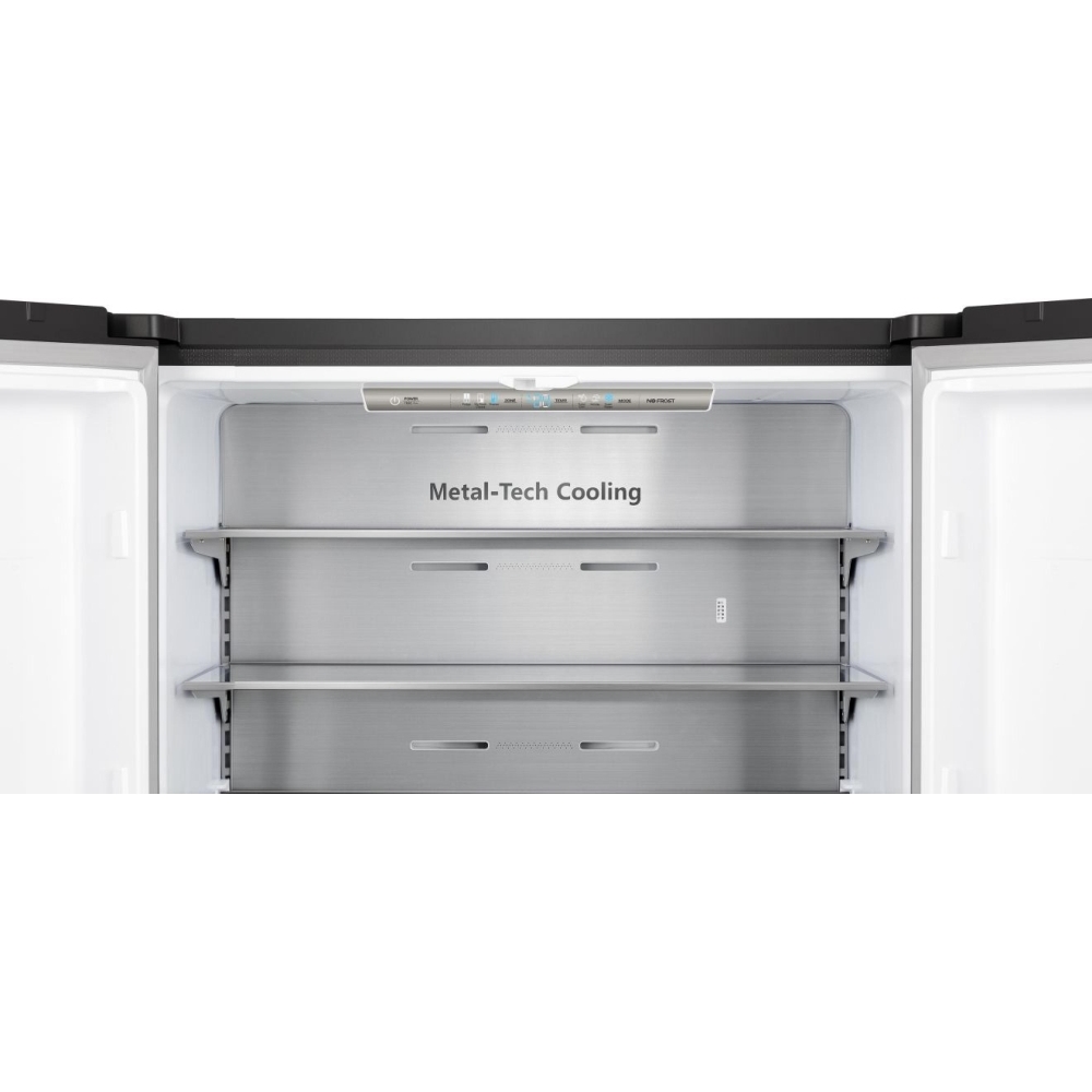 Hisense RQ758N4SAFE American Fridge Freezer, Black, E Rated,  Non-Plumbed