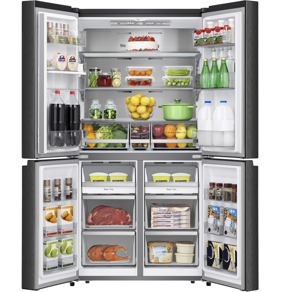 Hisense RQ758N4SWFE American Fridge Freezer, Black, E Rated Marks