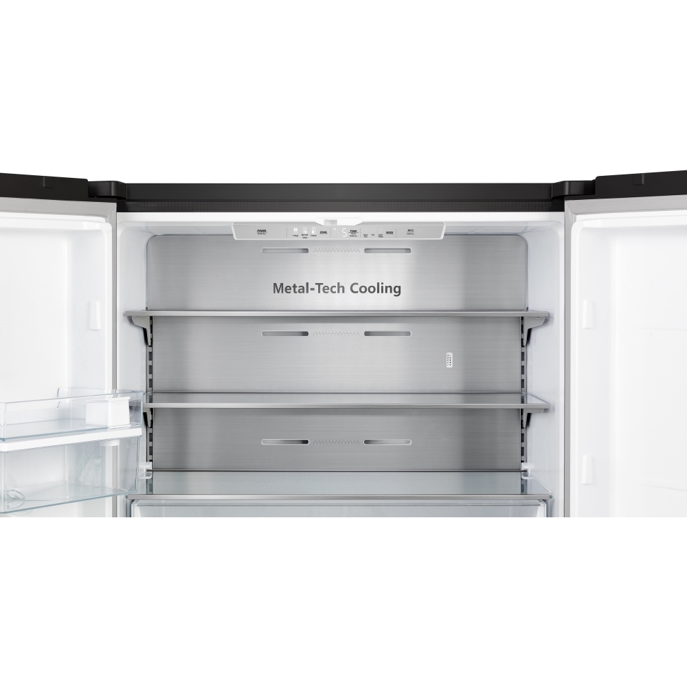 Hisense RQ758N4SWFE American Fridge Freezer, Black, E Rated,  Non-Plumbed