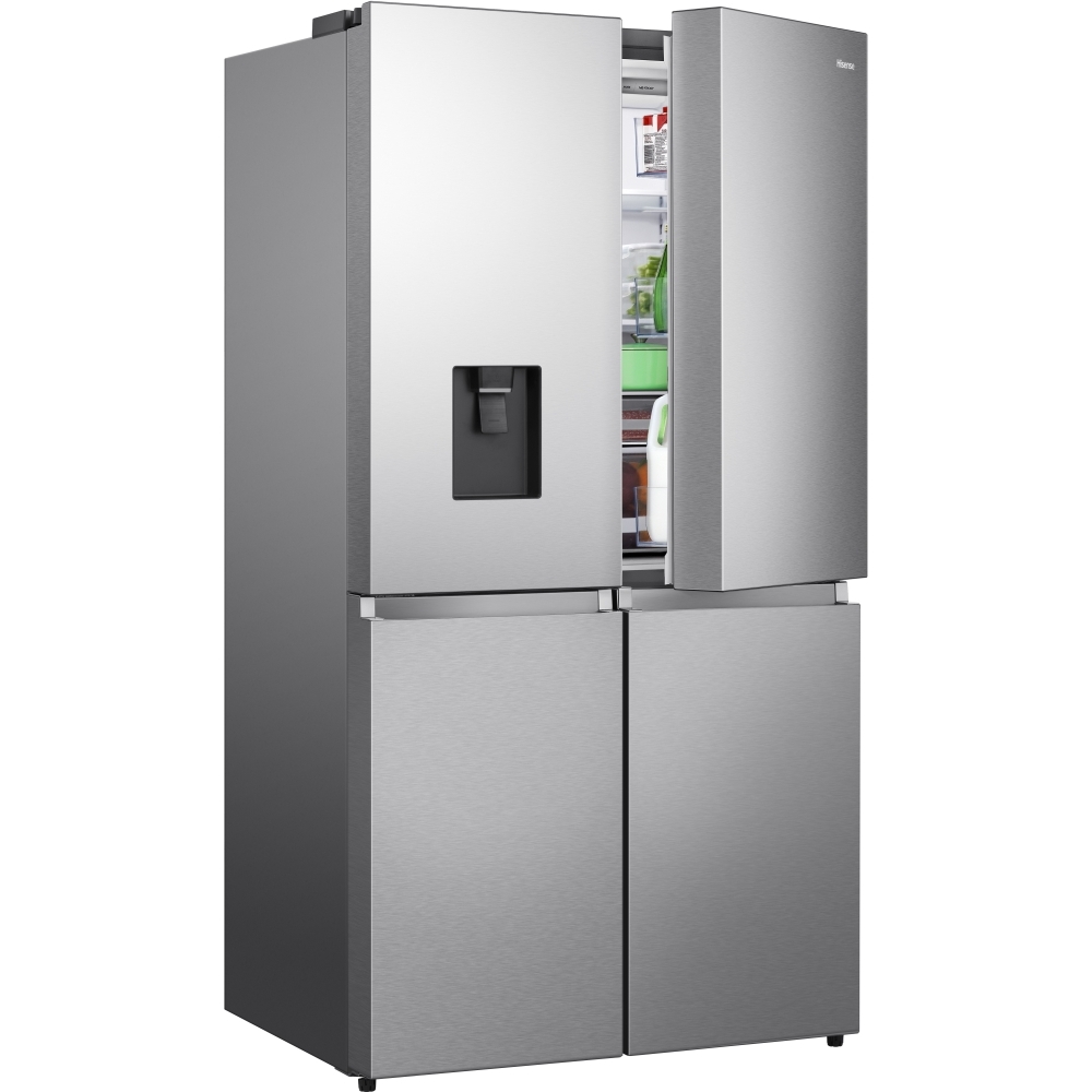 Hisense RQ758N4SWSE American Fridge Freezer, Stainless Steel, E Rated,  Non-Plumbed