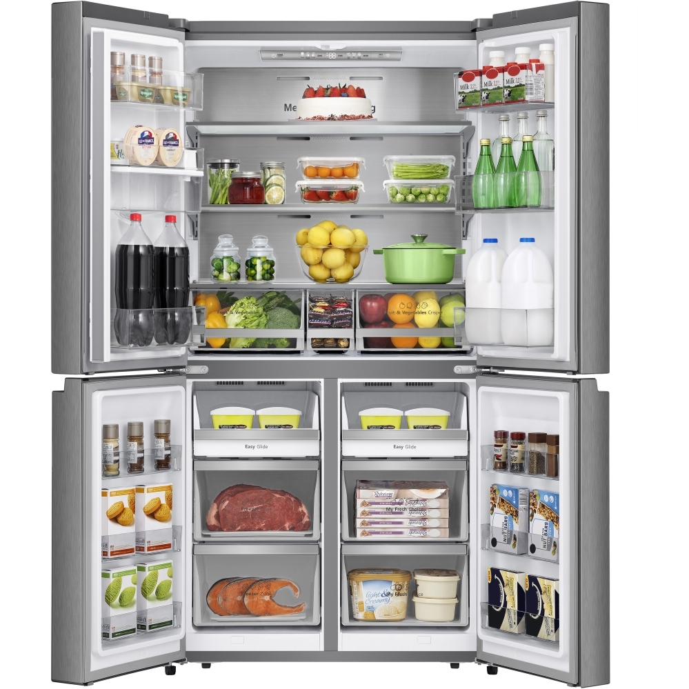 Hisense RQ758N4SWSE American Fridge Freezer, Stainless Steel, E Rated,  Non-Plumbed