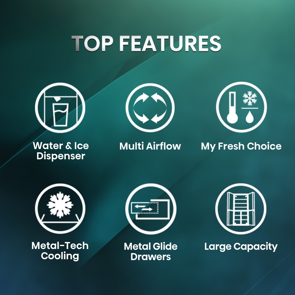 Hisense RQ760N4SBFE American Fridge Freezer, Black, E Rated,  Non-Plumbed