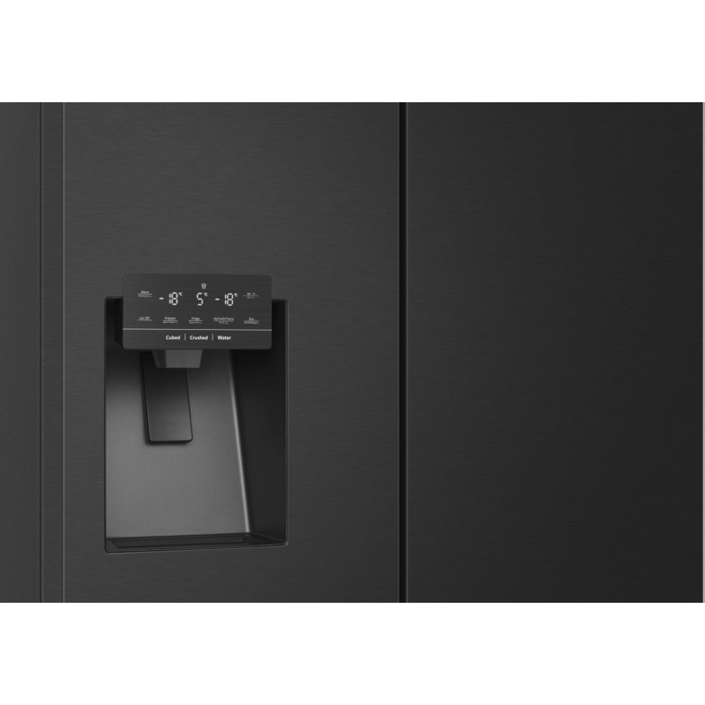 Hisense RQ760N4SBFE American Fridge Freezer, Black, E Rated,  Non-Plumbed