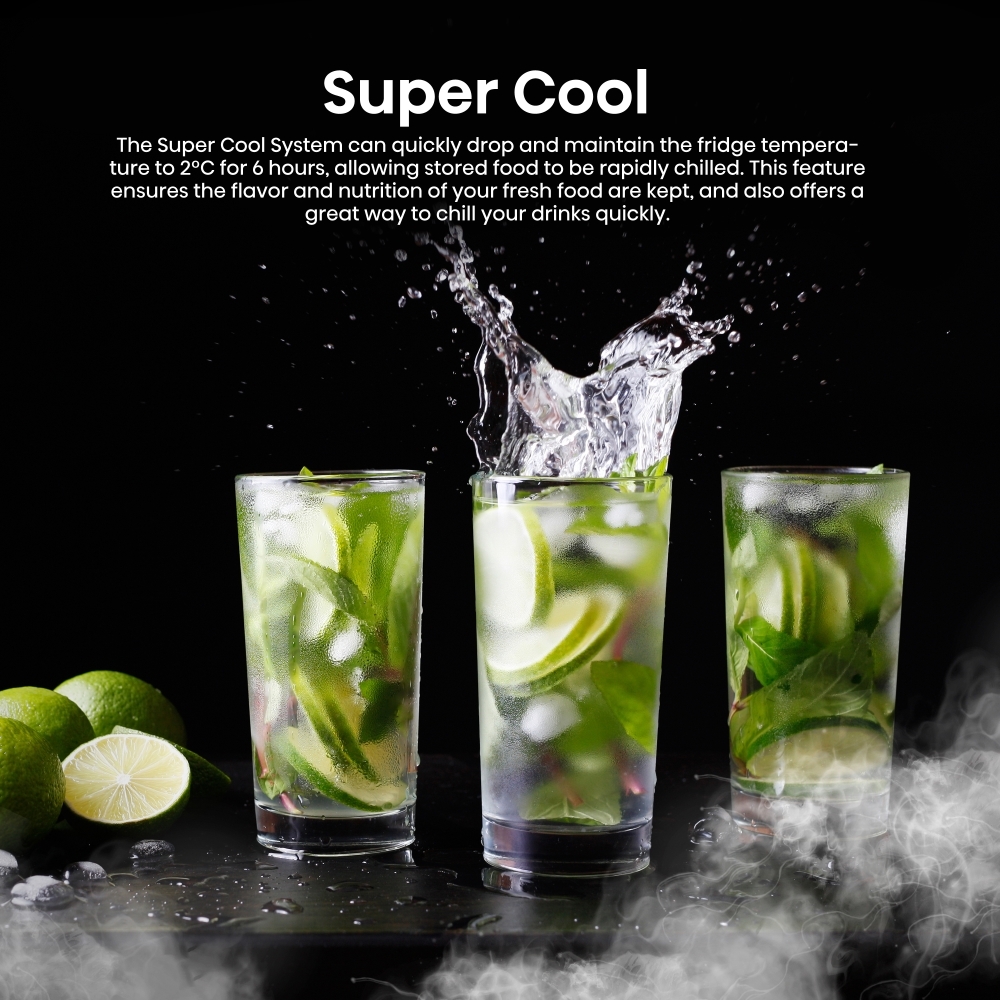 Hisense RQ768N4GBE American Fridge Freezer,  Non-Plumbed, Black, E Rated