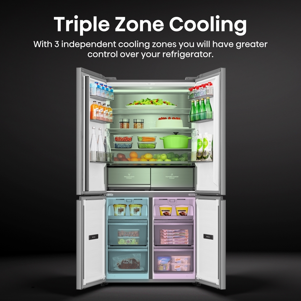 Hisense RQ768N4GVE American Fridge Freezer, Silver, E Rated,  Non-Plumbed